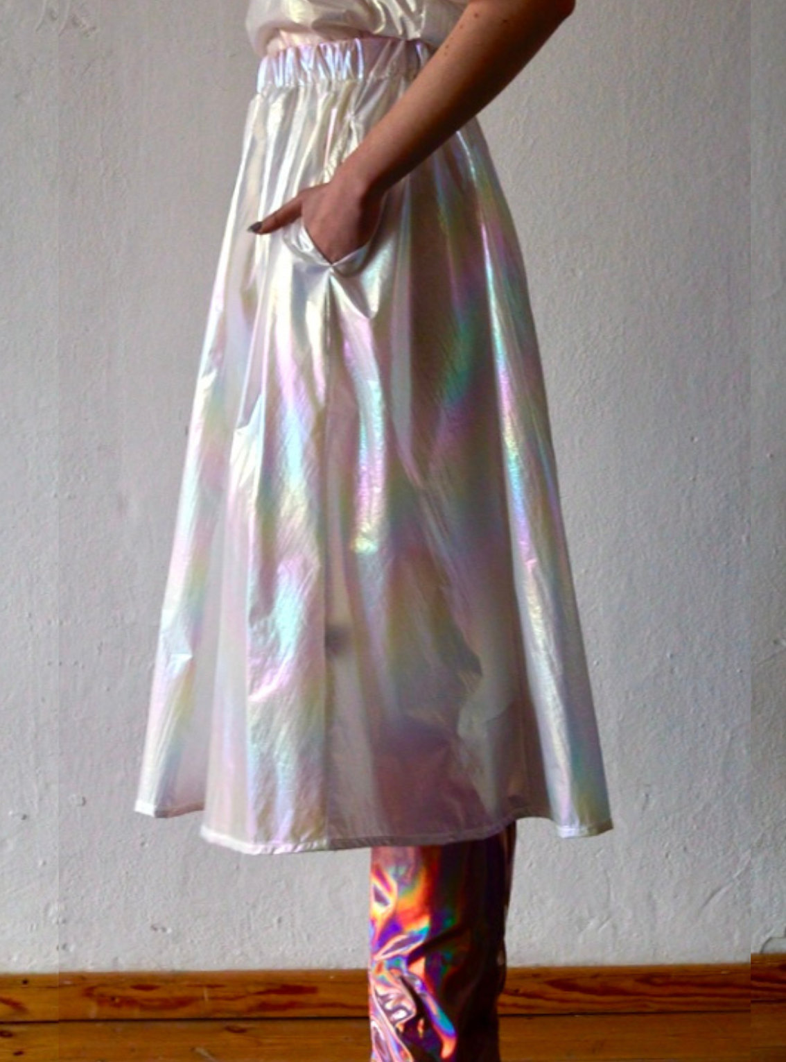 BELL SKIRT White rainbow