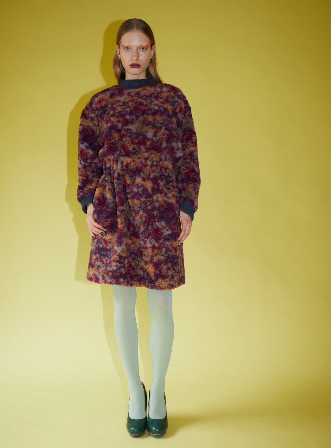 DRAPE SKIRT Teddy marble red
