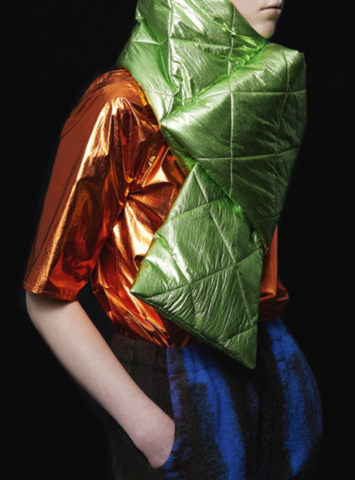 DRAPE SKIRT Moss blue