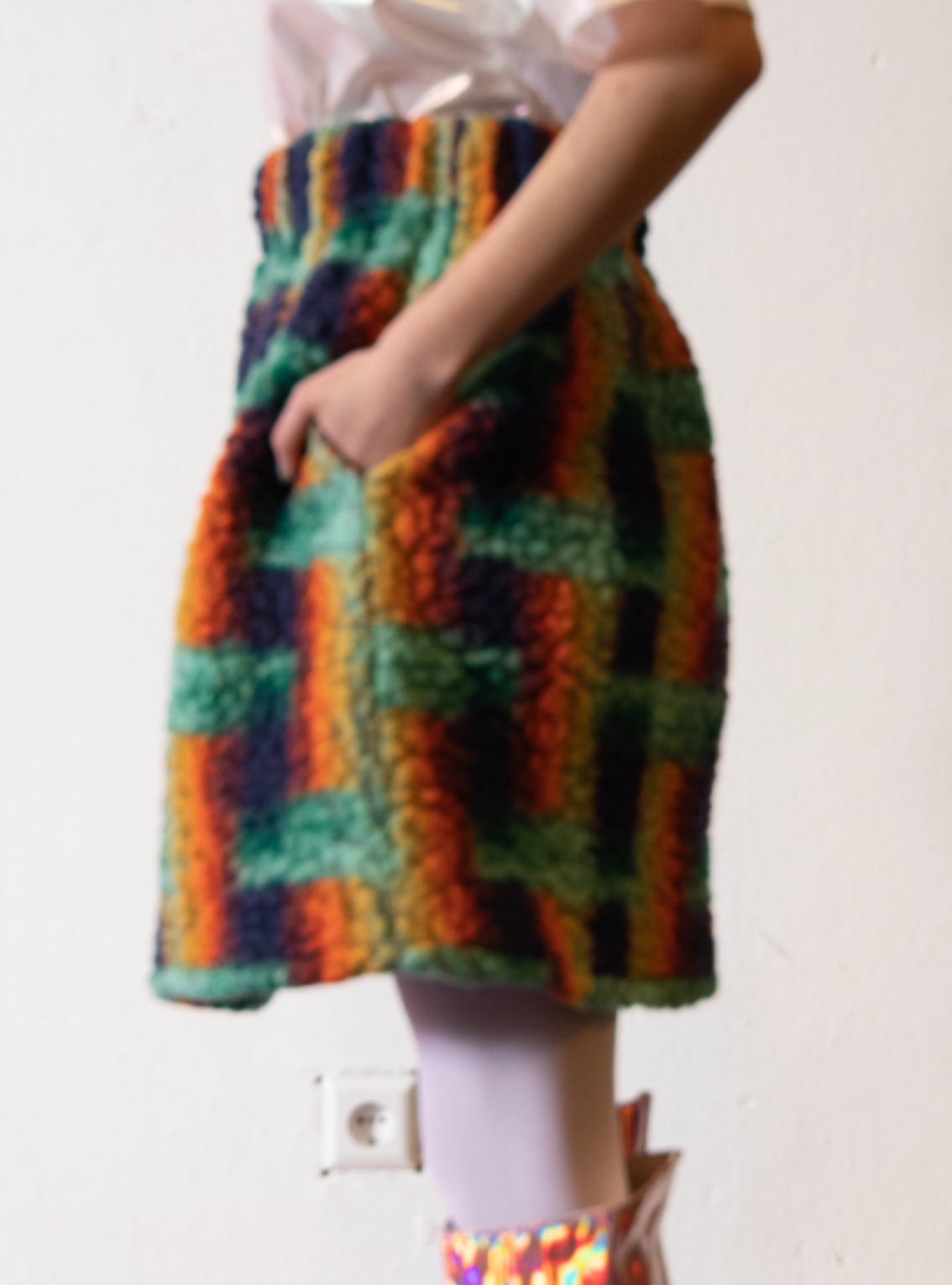 DRAPE SKIRT Teddy green