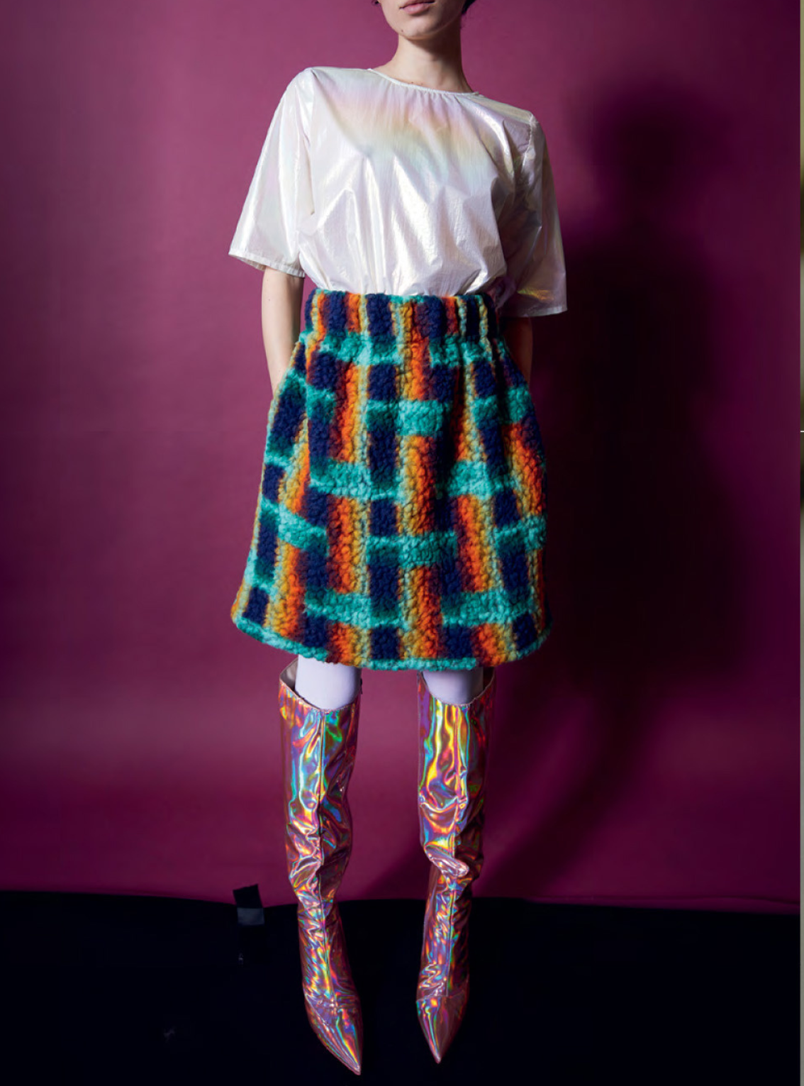 DRAPE SKIRT Teddy green