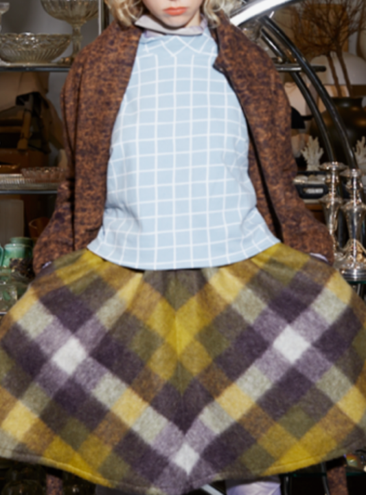 BELL SKIRT SHORT Square yellow