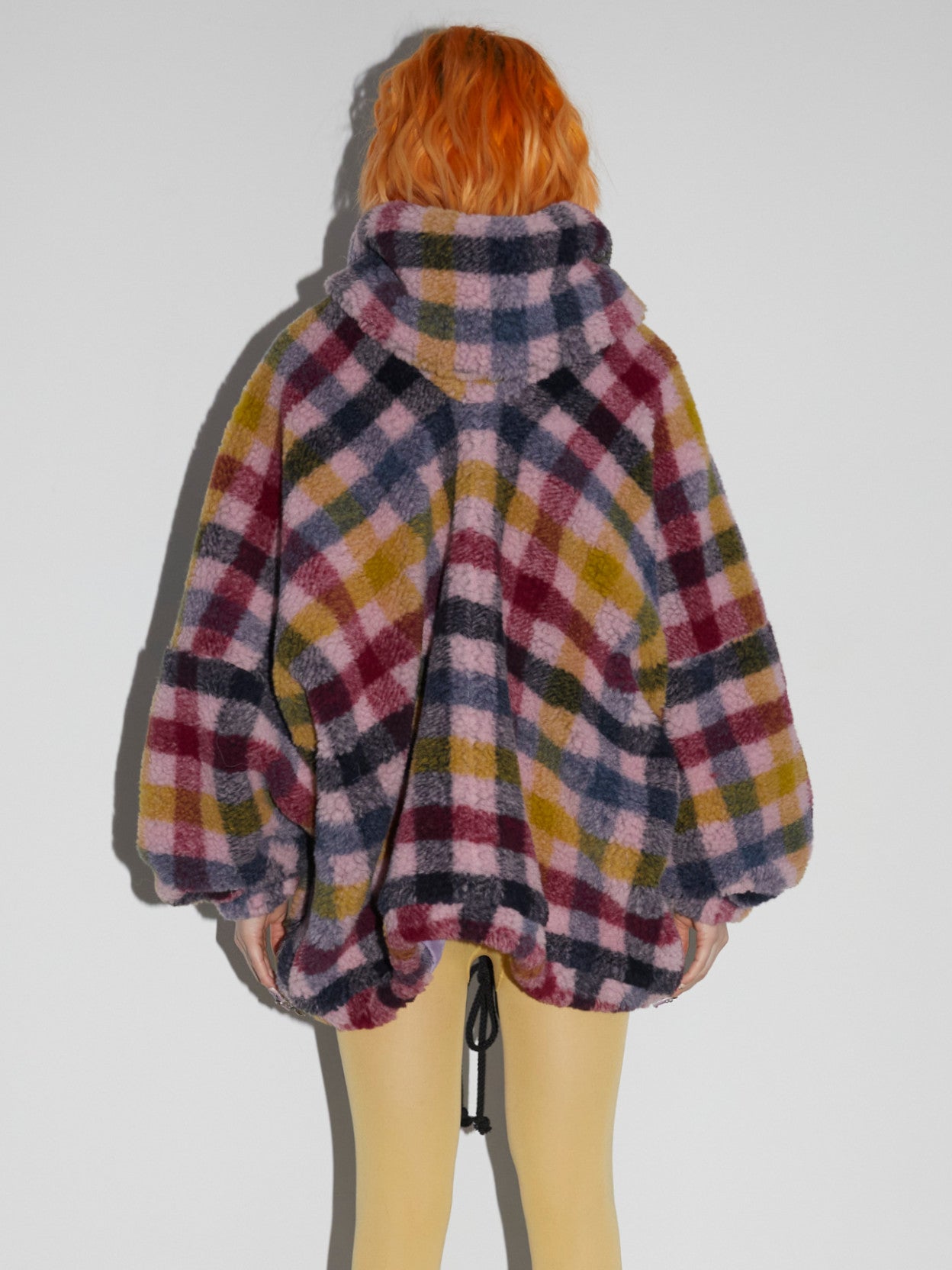 NO HOOD JACKET Teddy Check Pink