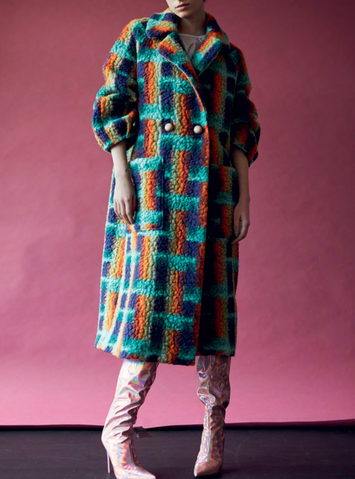 LONG COAT Teddy green