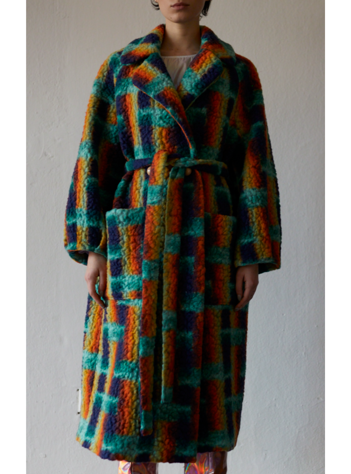 LONG COAT Teddy green