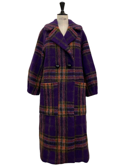 LONG COAT Mohair berry