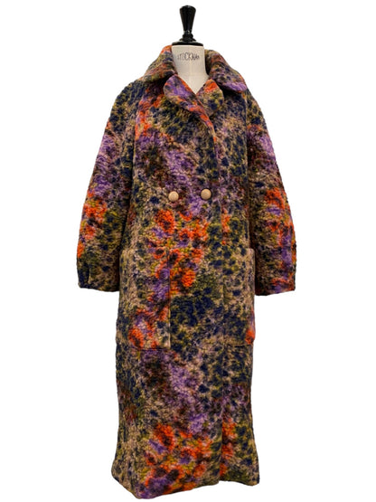 LONG COAT Teddy cloud red