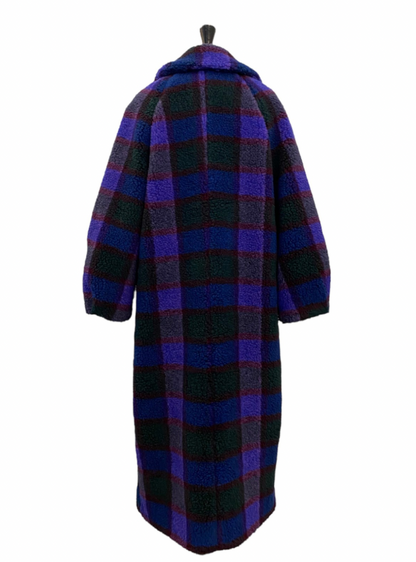 LONG COAT Teddy square blue
