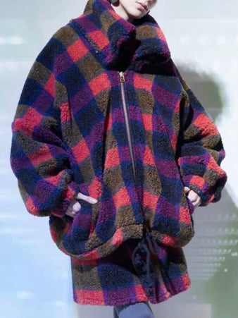 NO HOOD JACKET Teddy square berry