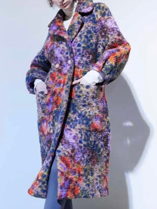 LONG COAT Teddy cloud red