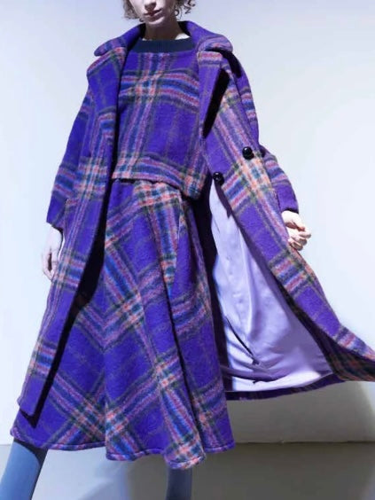 LONG COAT Mohair berry