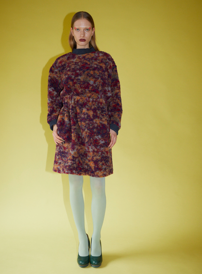 DRAPE SKIRT Teddy marble red