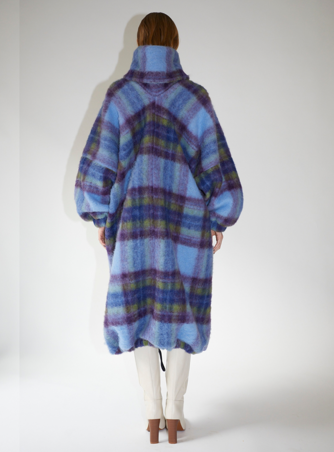 NO HOOD COAT Mohair blue
