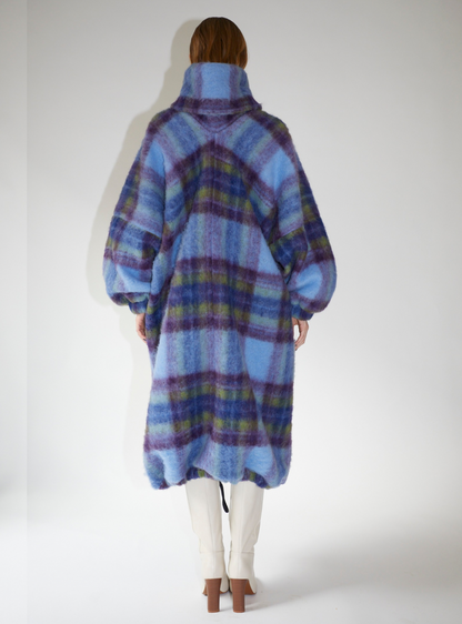 NO HOOD COAT Mohair blue