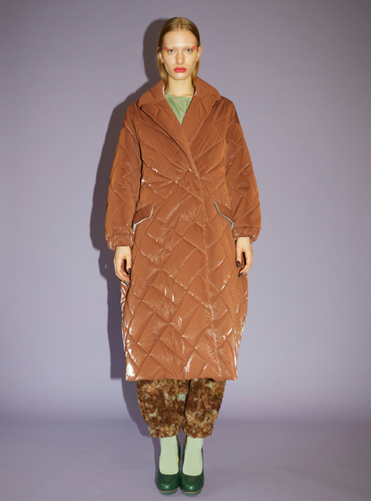 OVERSIZED COAT Padded cacao