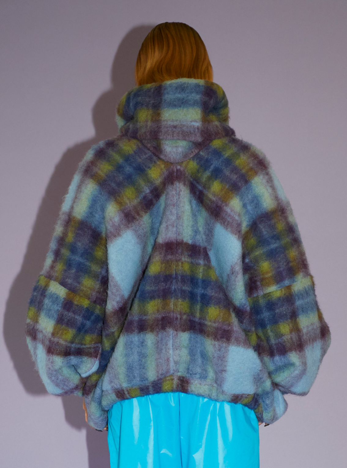 NO HOOD JACKET Mohair blue