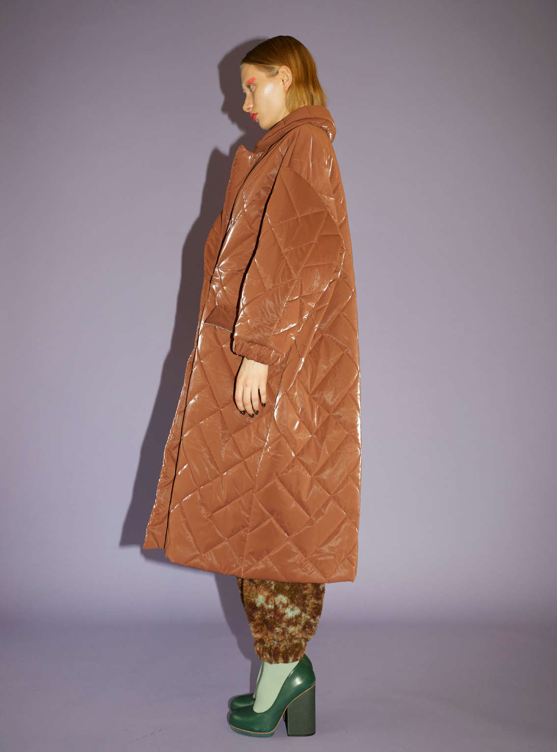 OVERSIZED COAT Padded cacao
