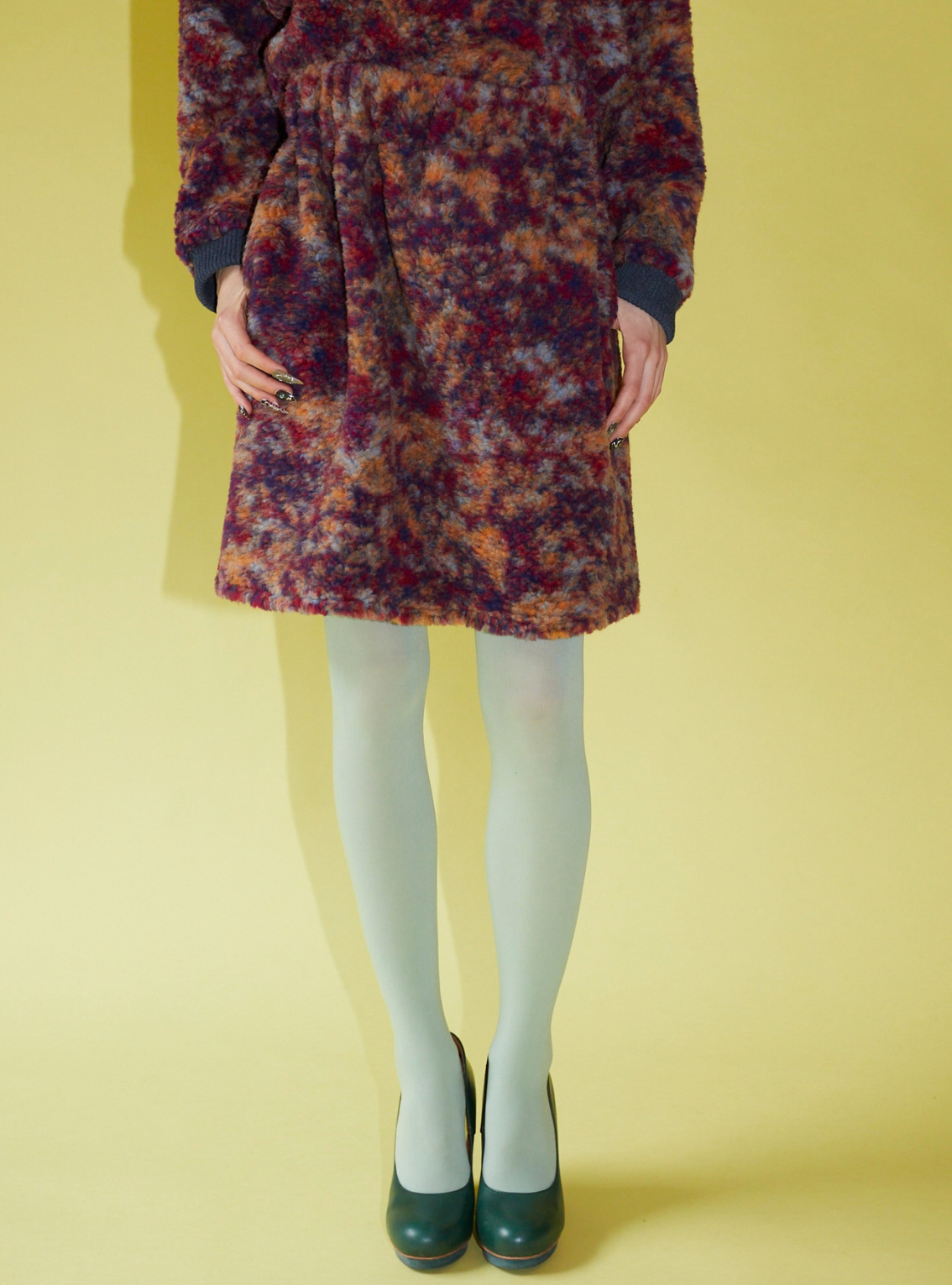 DRAPE SKIRT Teddy marble red
