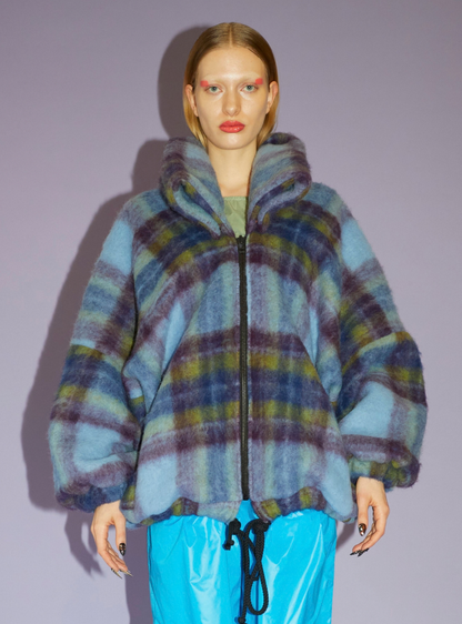 NO HOOD JACKET Mohair blue
