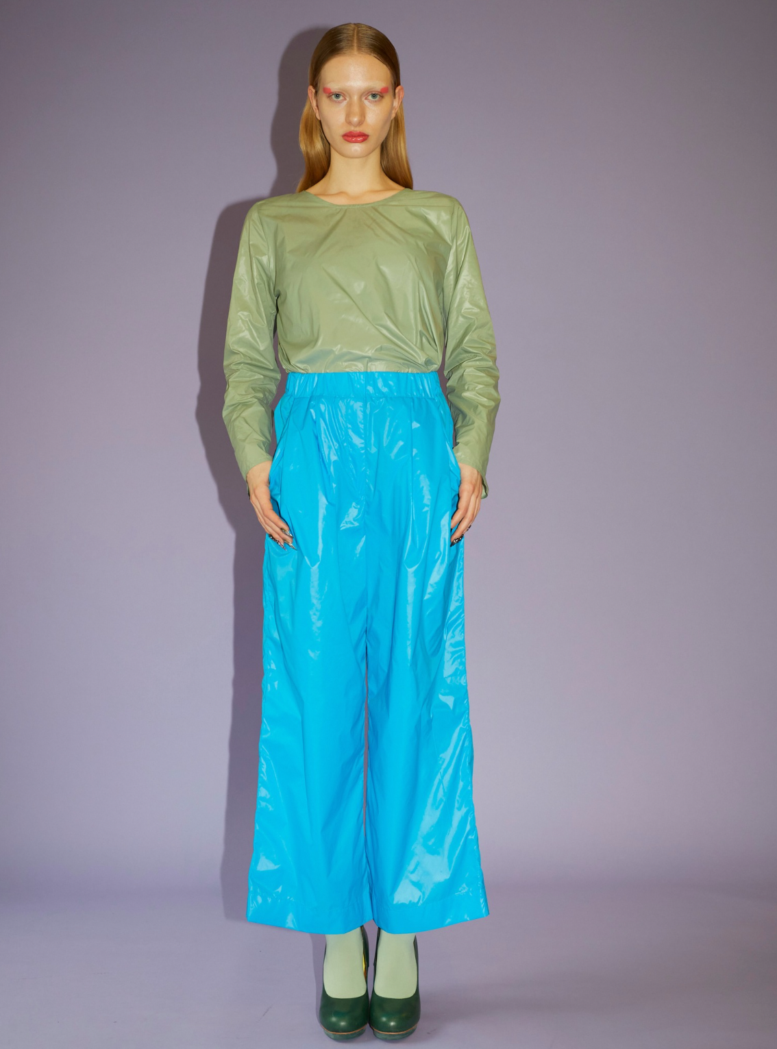 WIDE LONG PANTS Blue