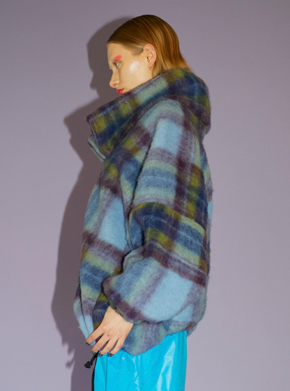 NO HOOD JACKET Mohair blue